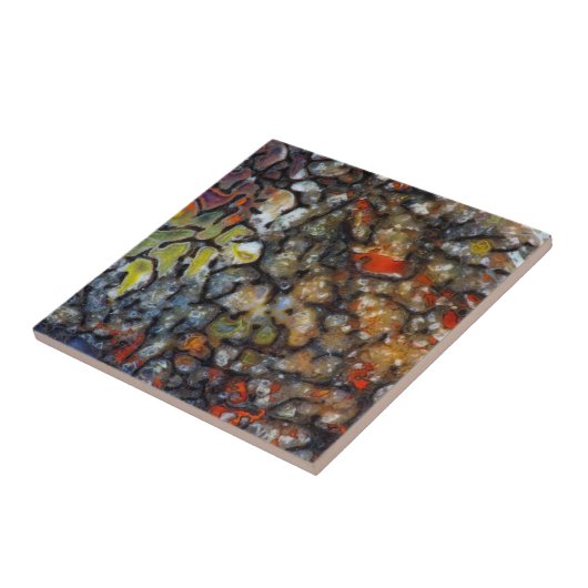 Carreau Os de dinosaure coloré (Côté)