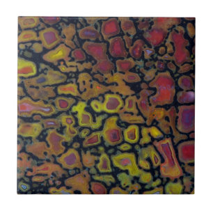 Carreau Os de dinosaure petrifié arc-en-ciel