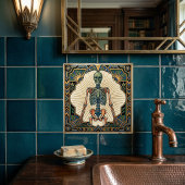 Carreau Os de squelette humain anatomique Art déco