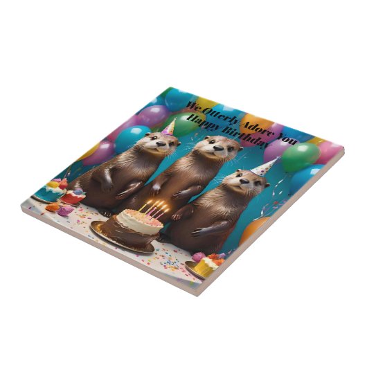 Carreau Otter Triplets Otterly Adorez Vous Anniversaire Fê (Côté)