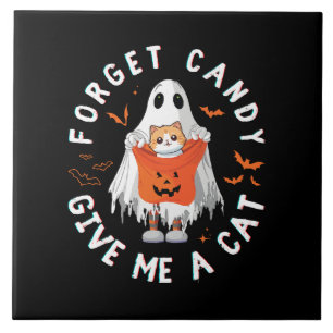 Carreau Oubliez Candy Donne-Moi Chat Drôle Boo Ghost Hallo