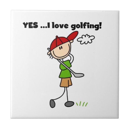 Carreau Oui j'adore le golf (Devant)