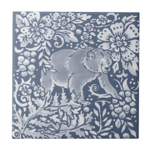 Carreau Ours Bleu Forêt Forêt Façades animales R