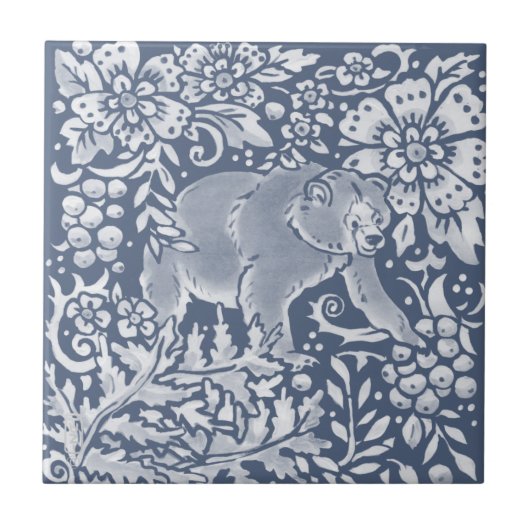 Carreau Ours Bleu Forêt Forêt Façades animales R (Devant)