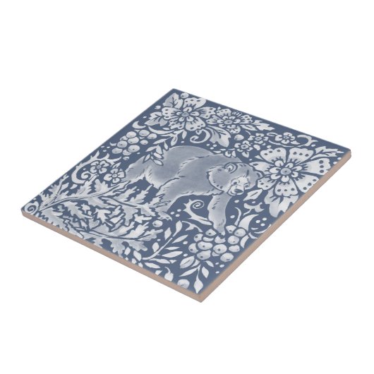 Carreau Ours Bleu Forêt Forêt Façades animales R (Côté)