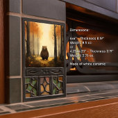 Carreau Ours d'aquarelle mignonne dans Woods pour enfants