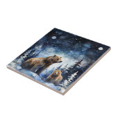 Carreau Ours Grizzly et bébé (Côté)