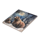 Carreau Ours Grizzly et bébé (Côté)
