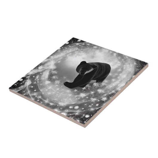 Carreau Ours noir et étoiles (Côté)