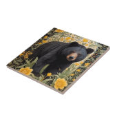 Carreau Ours Noir Et Fleurs De Beurre Jaune (Côté)