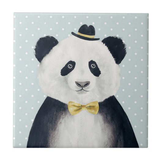 Carreau Ours panda d'aquarelle (Devant)