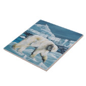 Carreau Ours polaire arctique bleu (Côté)