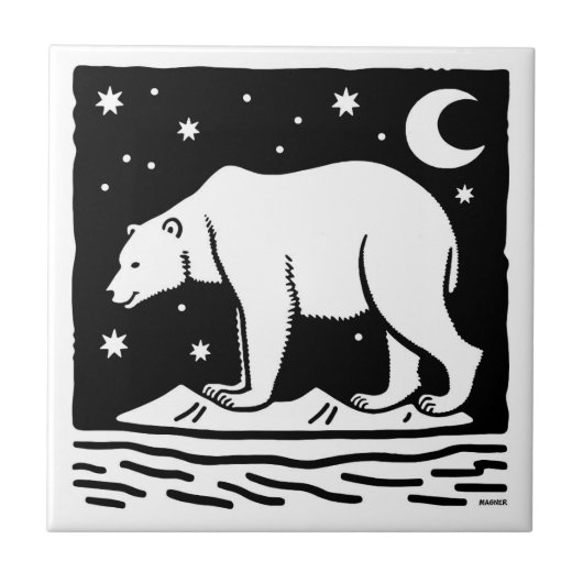 Carreau Ours polaire de surf de glace (Devant)