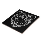 Carreau Ours tribal noir et blanc (Côté)