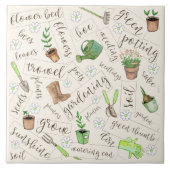 Carreau Outils de jardinage et Texte ID753 (Devant)