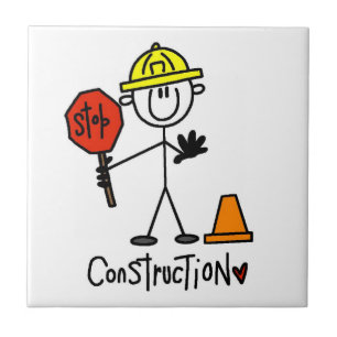 Carreau Ouvrier de construction bonhomme allumette