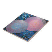 Carreau Ovales opulents : Tons de bleu et de rose en Abstr (Côté)