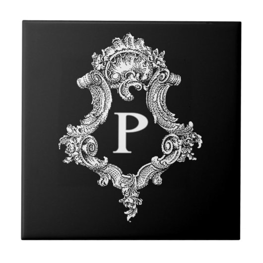 Carreau P Monogramme initial (Devant)
