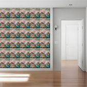 Carreau Pagode japonaise et cerise en fleurs Chinoiserie C