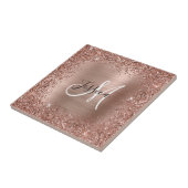 Carreau Pailleté Rose Gold et Monogramme Glamour Féminin e (Côté)