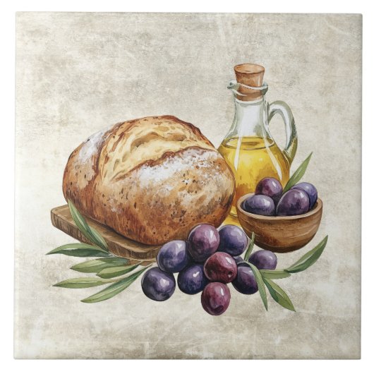 Carreau Pain Artisanal Rustique Faux Texture à l'Huile d'O (Devant)