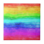 Carreau Painted Rainbow<br><div class="desc">This design features a child-like painting of a rainbow in various bright colors. Je veux dire,  je veux dire,  je veux dire,  je veux dire,  c'est un smile on even the surliest face !</div>