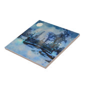 Carreau Painting of winter night in city park (Côté)