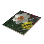 Carreau Pair of Daffodils Pink and Yellow Spring Flowers (Côté)