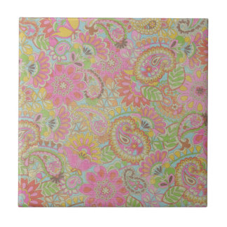 Carreau Paisley colorée Fleurs botaniques florales