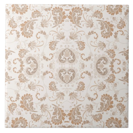Carreau Paisley en beige esthétique moderne Tan Brown (Devant)