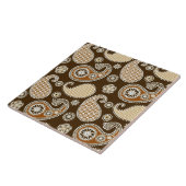 Carreau Paisley motif, Chocolat Brown et Tan (Côté)