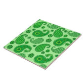 Carreau Paisley Motif, Lime et Emerald Green (Côté)