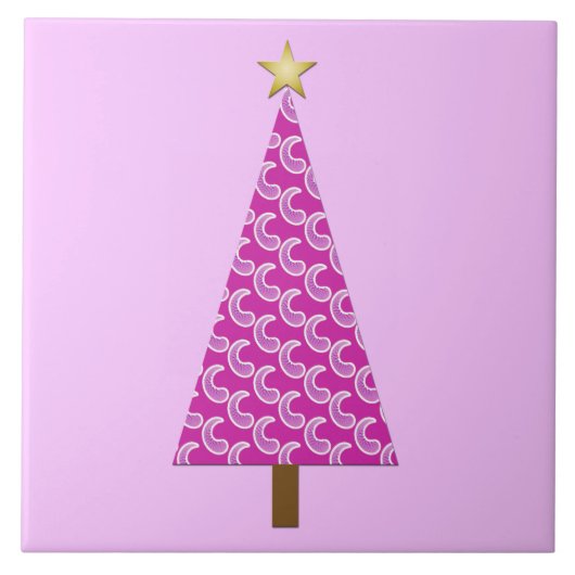 Carreau Paisley violet arbre de Noël moderne (Devant)