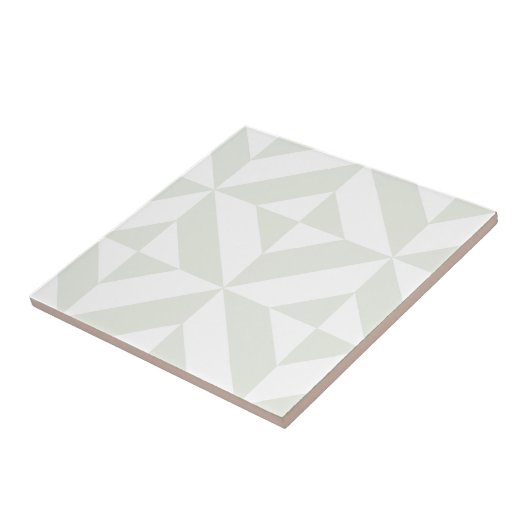 Carreau Pale Gray Geometric Deco Cube Pattern (Côté)