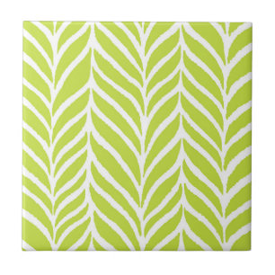 Carreau Palm Feuille Motif Chartreuse Green