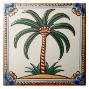 Carreau Palm Tree îm désert île tropicale