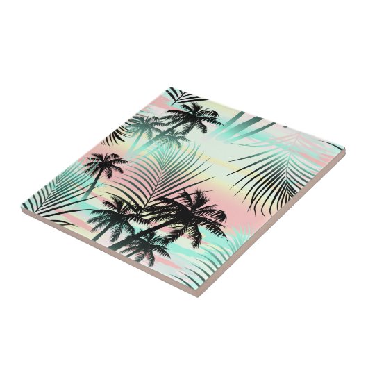 Carreau Palmes noires au coucher du soleil (Côté)