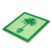 Carreau Palmier pointillé - émeraude et vert clair (Côté)