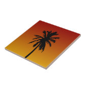 Carreau Palmier Tropical En Carrelage Rouge Orange (Côté)