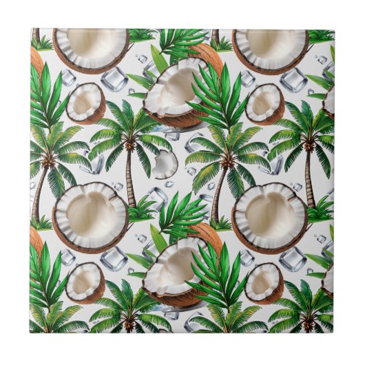 Carreau Palmiers à noix de coco Design tropical  (Devant)