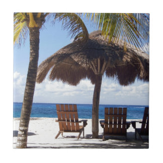 Carreau Palmiers et plage du Mexique de chaises