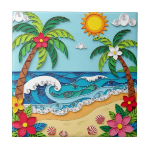 Carreau Palmiers sur la Plage