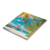 Carreau Palmiers sur un beau coucher du soleil (Côté)