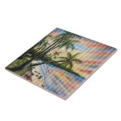 CARREAU PALMIERS TROPICAUX AVEUGLES DE PLAGE (Côté)