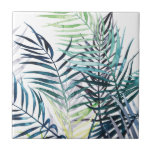 Carreau Palmiers Twilight - Feuilles tropicaux<br><div class="desc">"Twilight Palms I" de Grace Popp. Il présente une végétation tropicale dans un style aquarelle.</div>