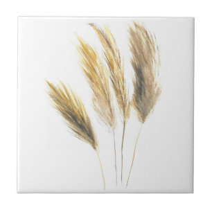 Carreau Pampas Grass Aquarelle botanique Boho