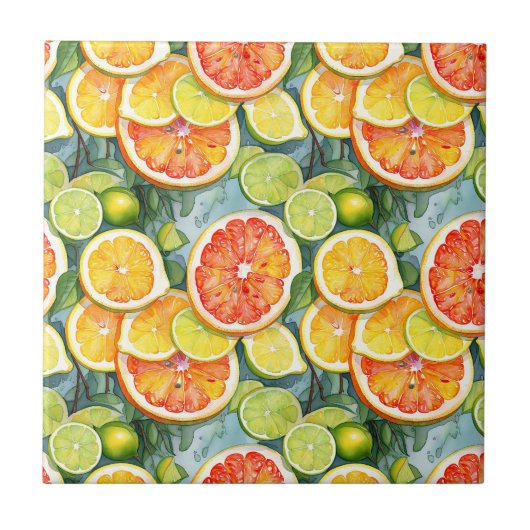Carreau Pamplemousse, citrons, limons et oranges agrumes (Devant)