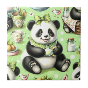 Carreau Panda bébé mignonne vintage