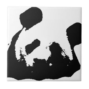 Carreau Panda d'art noir blanc