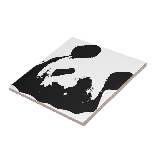 Carreau Panda d'art noir blanc (Côté)
